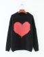 Fashion Khaki Heart Pattern Decorated Sweater