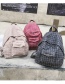 Fashion Khaki Grid Pattern Decorated Backpack