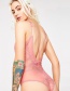 Sexy Pink V Neckline Design Pure Color Jumpsuit