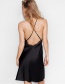 Sexy Black Pure Color Design Backless Long Dress