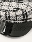 Fashion Black Grid Pattern Decorated Simple Hat