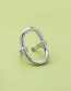 Elegant Silver Color Pure Color Design Oval Shape Ring