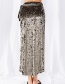 Elegant Gray Pure Color Decorated Bandage Design Skirt