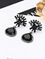 Fashion Black Water Drop Shape Decorated Earrings