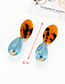 Fashion Blue Color Matching Decorated Earrings