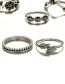 Fashion Silver Color Moon&leaf Shape Decorated Ring (14 Pcs )