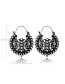Vintage Black Pure Color Decorated Hollow Out Earrings