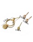 Fashion Gold Color Diamond Decorated Earrings ( 4 Pcs )