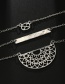 Vintage Silver Color Sector Shape Decorated Hollow Out Necklace