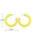 Fashion Yellow Pure Color Decorated Earrings