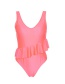 Fashion Pink Pure Color Decorated Swimwear