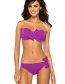 Fashion Purple Pure Color Decorated Bikini