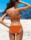 Fashion Orange Pure Color Decorated Bikini