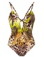 Fashion Multi-color Leopard Pattern Decorated Swimwear