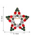 Fashion Red+green Star Shape Decorated Brooch