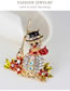 Fashion Red Snowman Shape Decorated Brooch