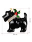 Fashion Black Dog Shape Decorated Brooch
