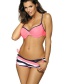 Fashion Pink Stripe Pattern Decorated Bikini