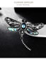 Fashion Antique Silver Dragonfly Shape Decorated Brooch
