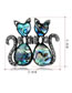 Fashion Antique Silver Cat Shape Decorated Brooch