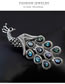 Fashion Antique Silver Peacock Shape Decorated Brooch