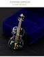 Fashion Black Violin Shape Decorated Brooch