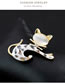Fashion Gold Color Cat Shape Decorated Brooch