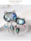 Fashion Multi-color Cat Shape Decorated Brooch