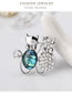 Fashion Silver Color Cat Shape Decorated Brooch