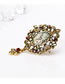 Vintage Gold Color Diamond Decorated Brooch