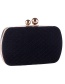 Fashion Dark Blue Pure Color Decorated Handbag