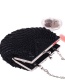 Fashion Black Shell Shape Decorated Pure Color Handbag