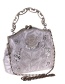 Vintage Silver Color Pure Color Decorated Handbag