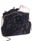 Vintage Black Pure Color Decorated Handbag