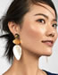 Fashion Black+white Water Drop Shape Decorated Earrings