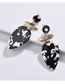 Fashion Black+white Water Drop Shape Decorated Earrings