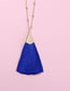 Fashion Sapphire Blue Tassel Decorated Pure Color Necklace
