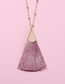 Fashion Dark Pink Tassel Decorated Pure Color Necklace