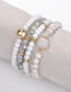 Fashion Black Bead Decorated Bracelet (4 Pcs)