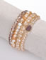 Fashion Silver Color Bead Decorated Bracelet (4 Pcs)