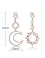 Fashion Rose Gold Moon&star Shape Decorated Earrings