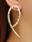 Vintage Gold Color Pure Color Design Long Earrings