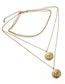 Vintage Gold Color Round Shape Pendant Decorated Necklace