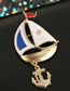 Fashion Gold Color Naval Vessel Shape Design Simple Brooch