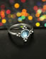 Fashion Silver Color Water Drop Shape Gemstone Decorated Ring(7pcs)