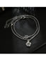 Fashion Silver Color Flowers Decorated Double Layer Anklet
