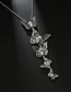 Fashion Silver Color Butterfly Shape Decorated Long Necklace