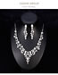 Fashion Silver Color Pearl&diamond Decorated Jewelry Set