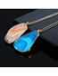 Fashion Blue Waterdrop Shape Decorated Long Necklace