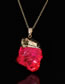 Fashion Plum Red Stones Pendant Decorated Long Necklace